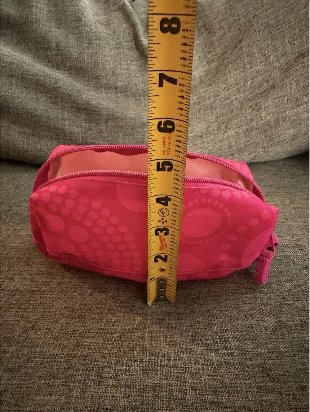 Thirty One Small Travel Bag Pink Lotsa Dots  Makeup Brush Cosmetic School Pencil